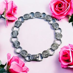 Sarah Coventry Silvertone Bracelet Vintage '59 Young & Gay Embossed Flow…